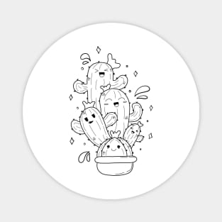 Doodle cactus plant Magnet